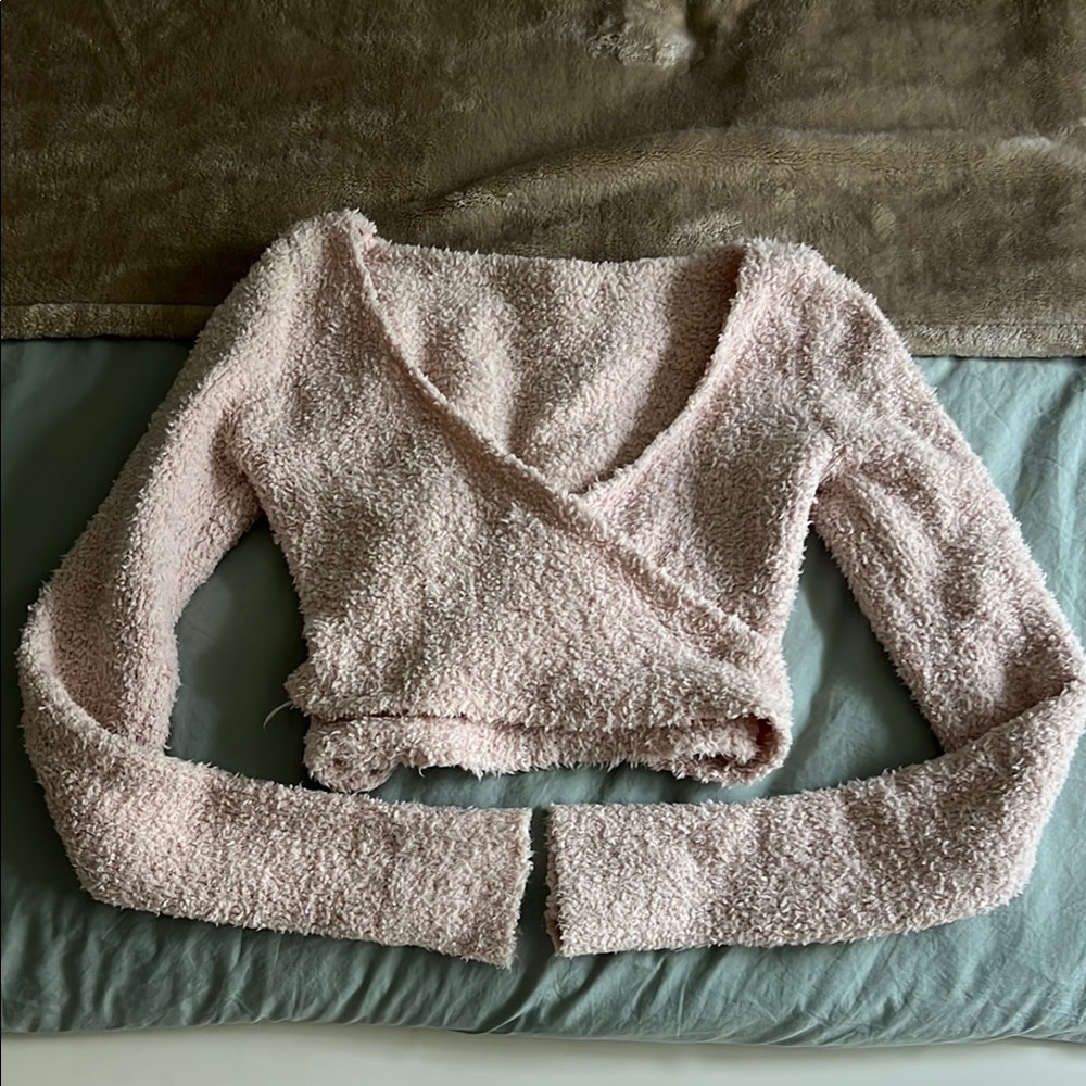 SKIMS Cozy wrap top light pink